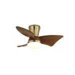 Zephyr Curve Ceiling Fan Light with LED – Modern Walnut Finish