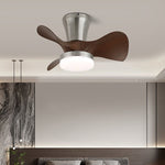 Zephyr Curve Ceiling Fan Light with LED – Modern Walnut Finish
