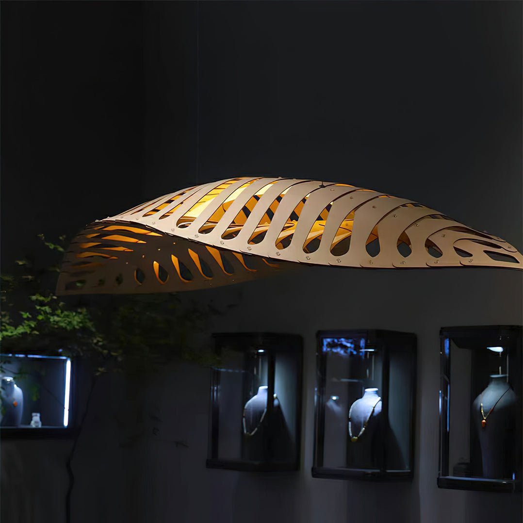 Zephyr Organic Wood LED Pendant Light for Modern Interiors