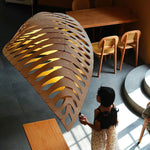 Zephyr Organic Wood LED Pendant Light for Modern Interiors