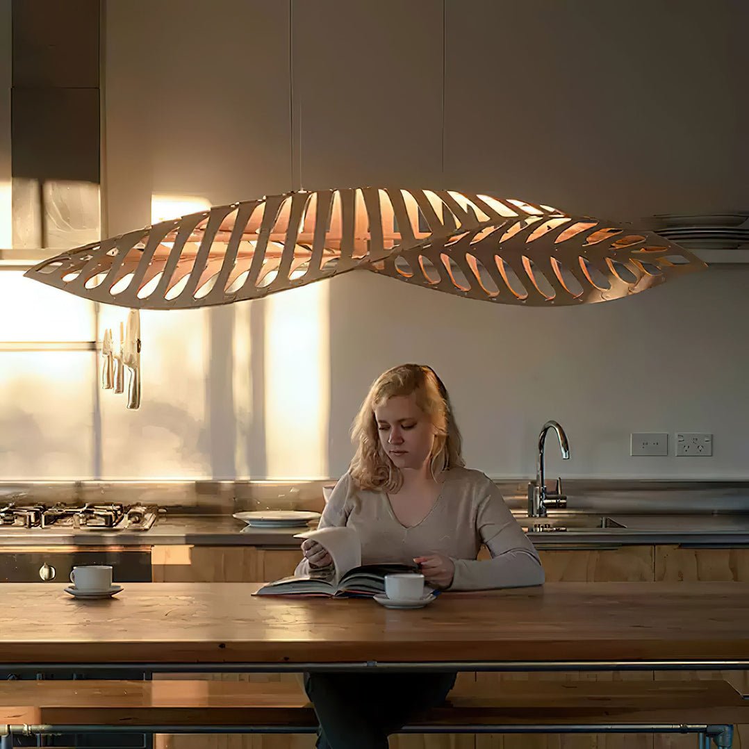 Zephyr Organic Wood LED Pendant Light for Modern Interiors