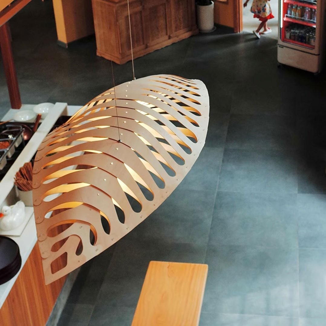 Zephyr Organic Wood LED Pendant Light for Modern Interiors