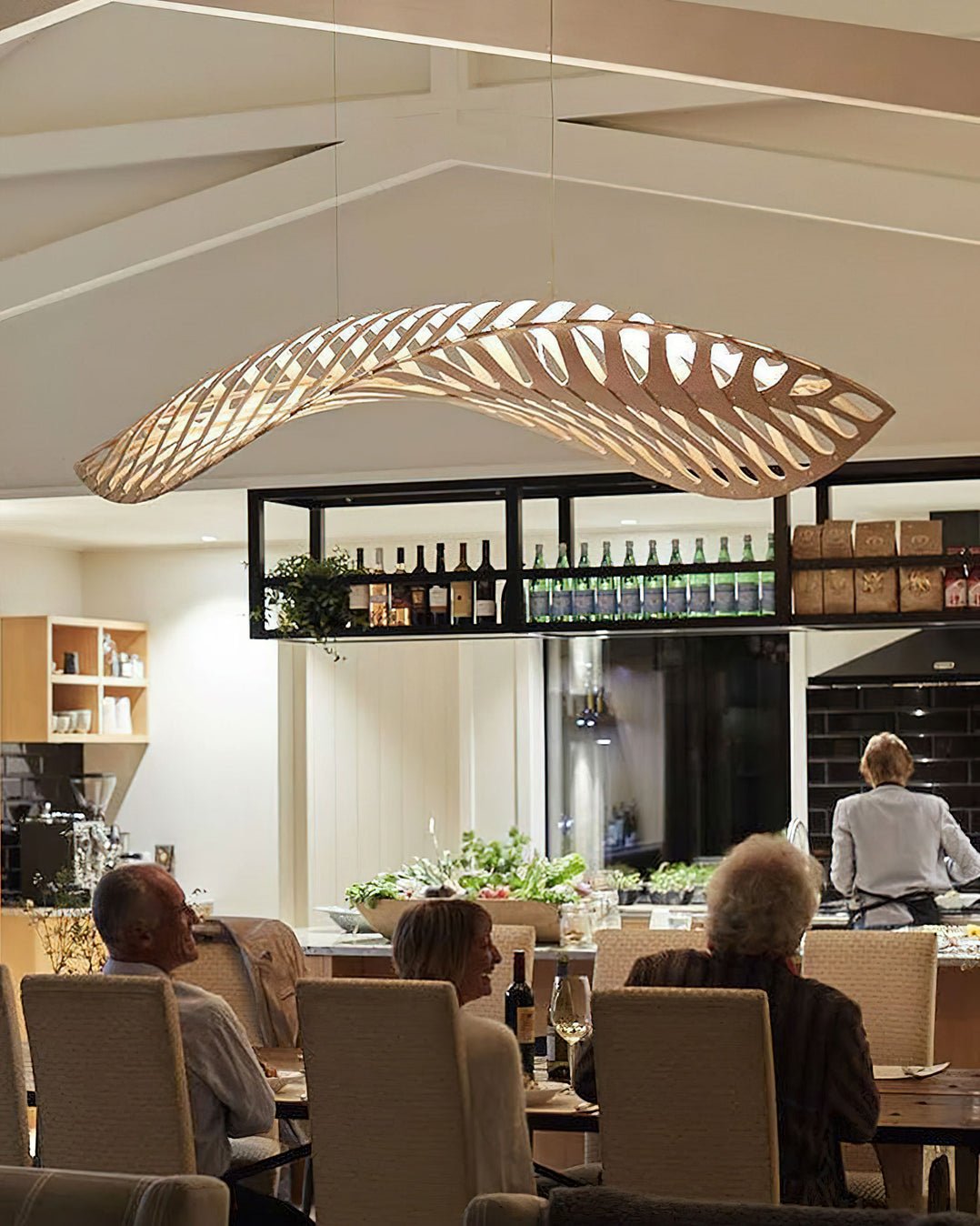 Zephyr Organic Wood LED Pendant Light for Modern Interiors