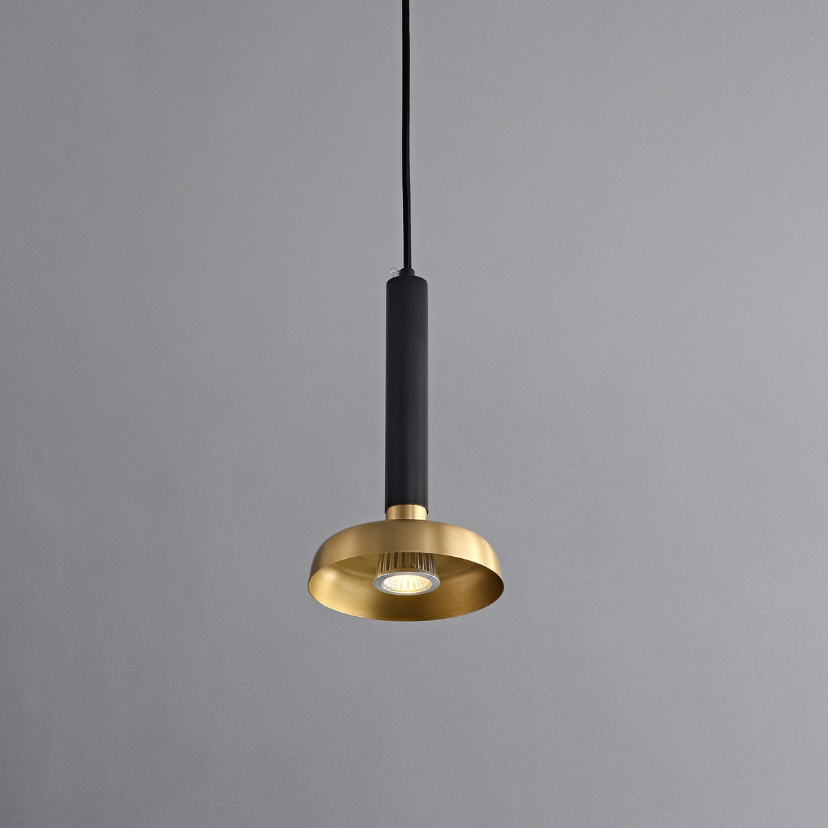 Zephyros Modern Brass Pendant Light with Black Frame for Dining Room