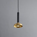 Zephyros Modern Brass Pendant Light with Black Frame for Dining Room