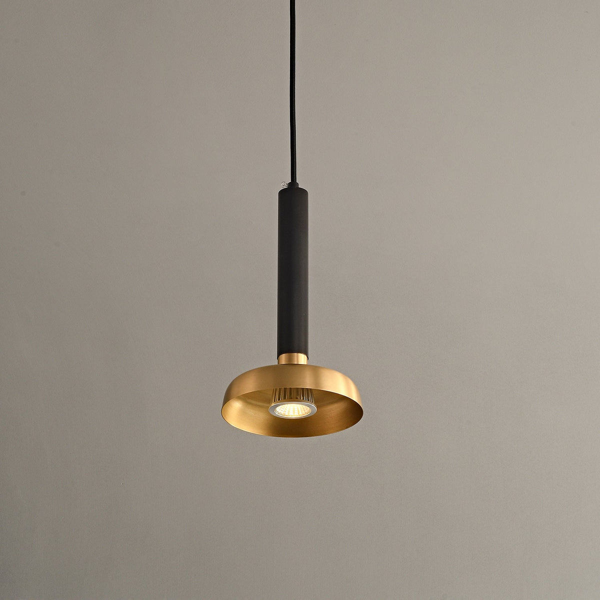 Zephyros Modern Brass Pendant Light with Black Frame for Dining Room