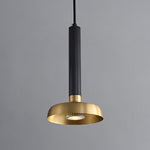 Zephyros Modern Brass Pendant Light with Black Frame for Dining Room