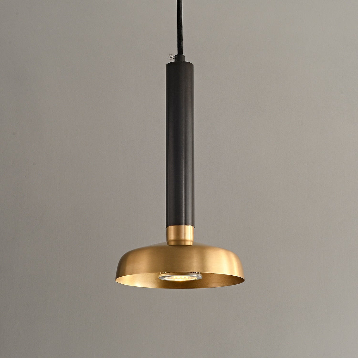 Zephyros Modern Brass Pendant Light with Black Frame for Dining Room