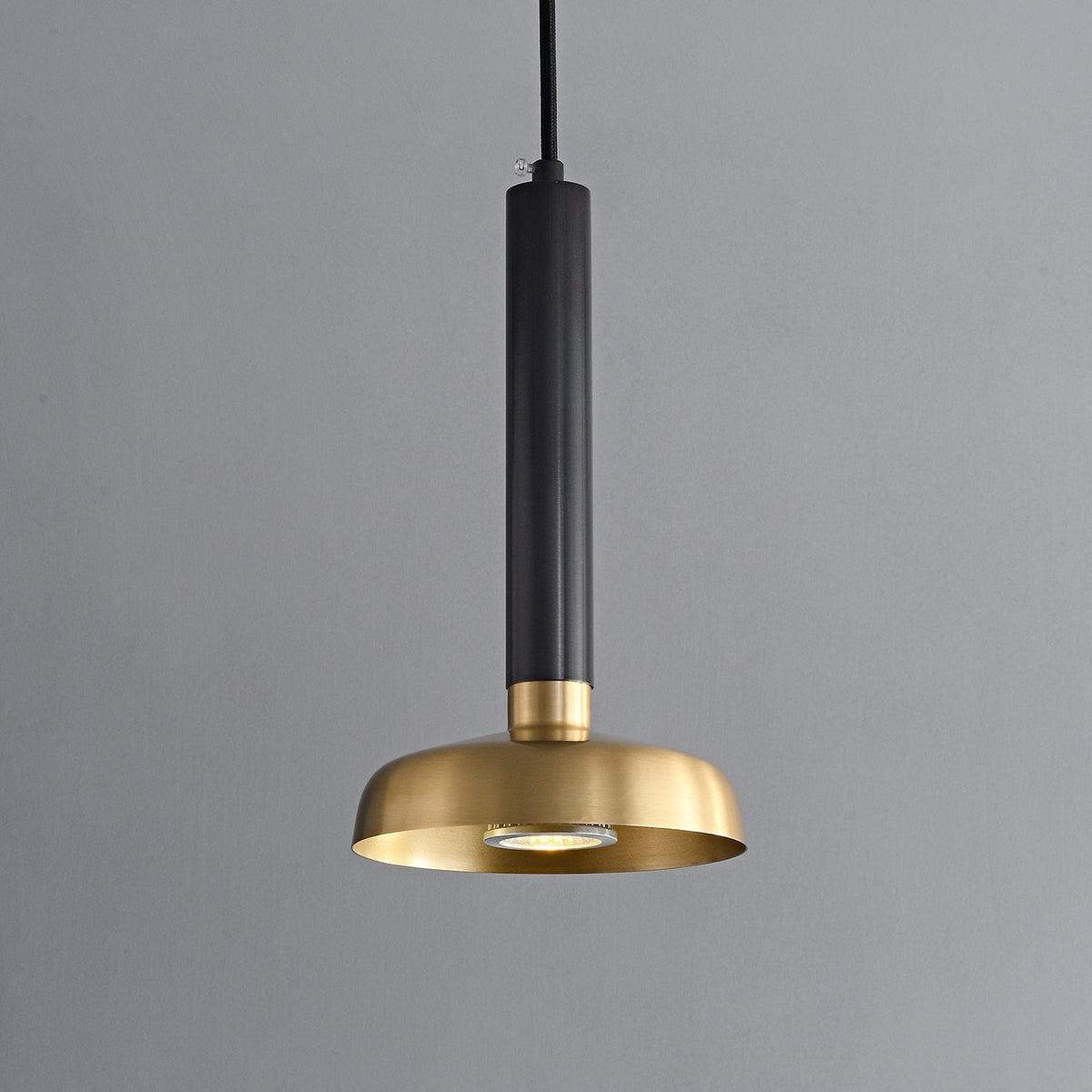 Zephyros Modern Brass Pendant Light with Black Frame for Dining Room