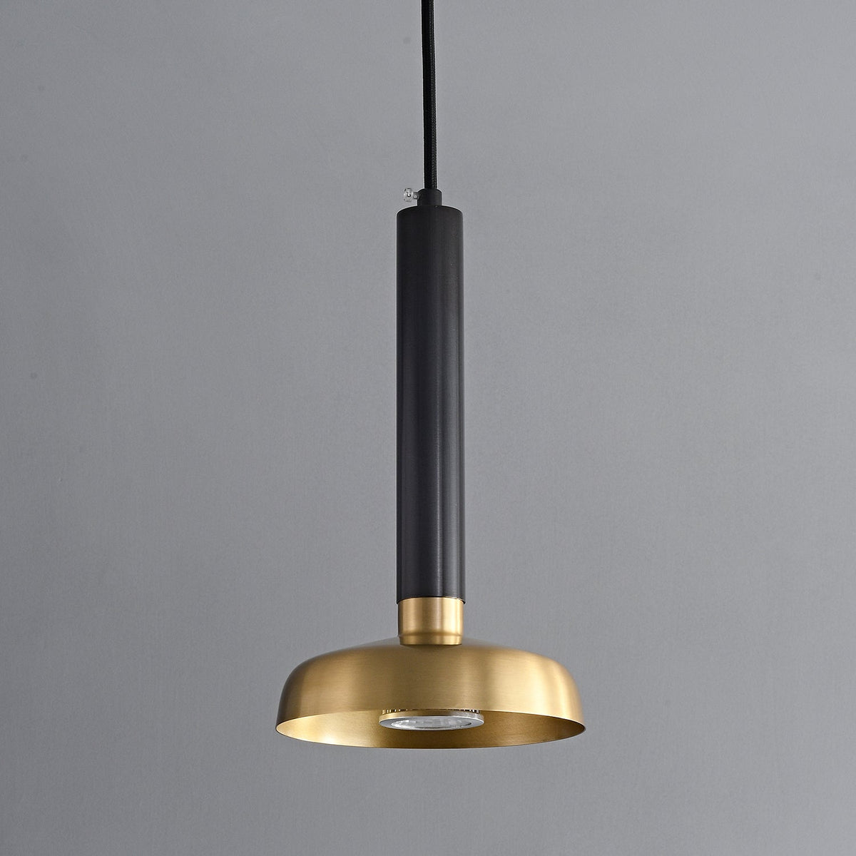 Zephyros Modern Brass Pendant Light with Black Frame for Dining Room