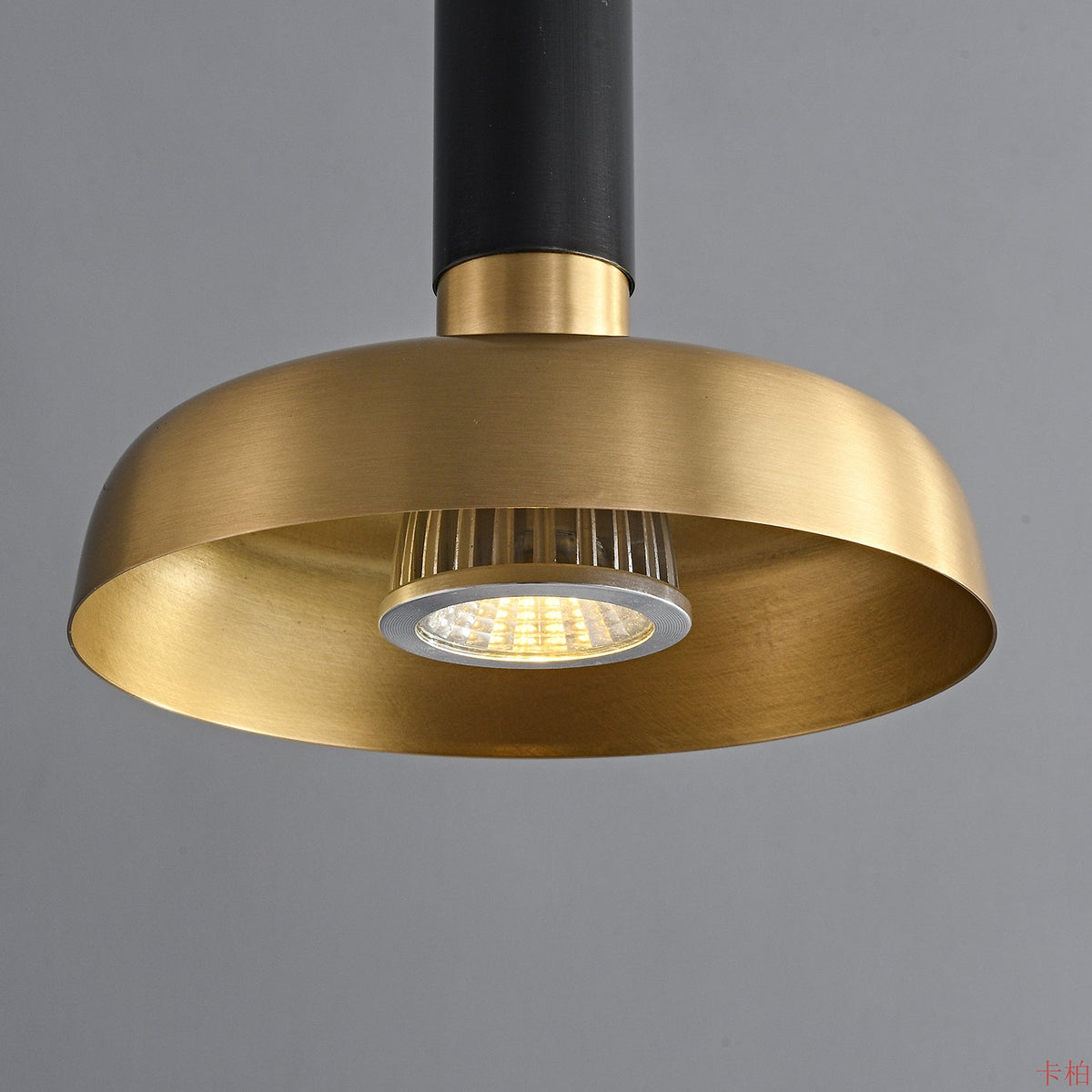 Zephyros Modern Brass Pendant Light with Black Frame for Dining Room