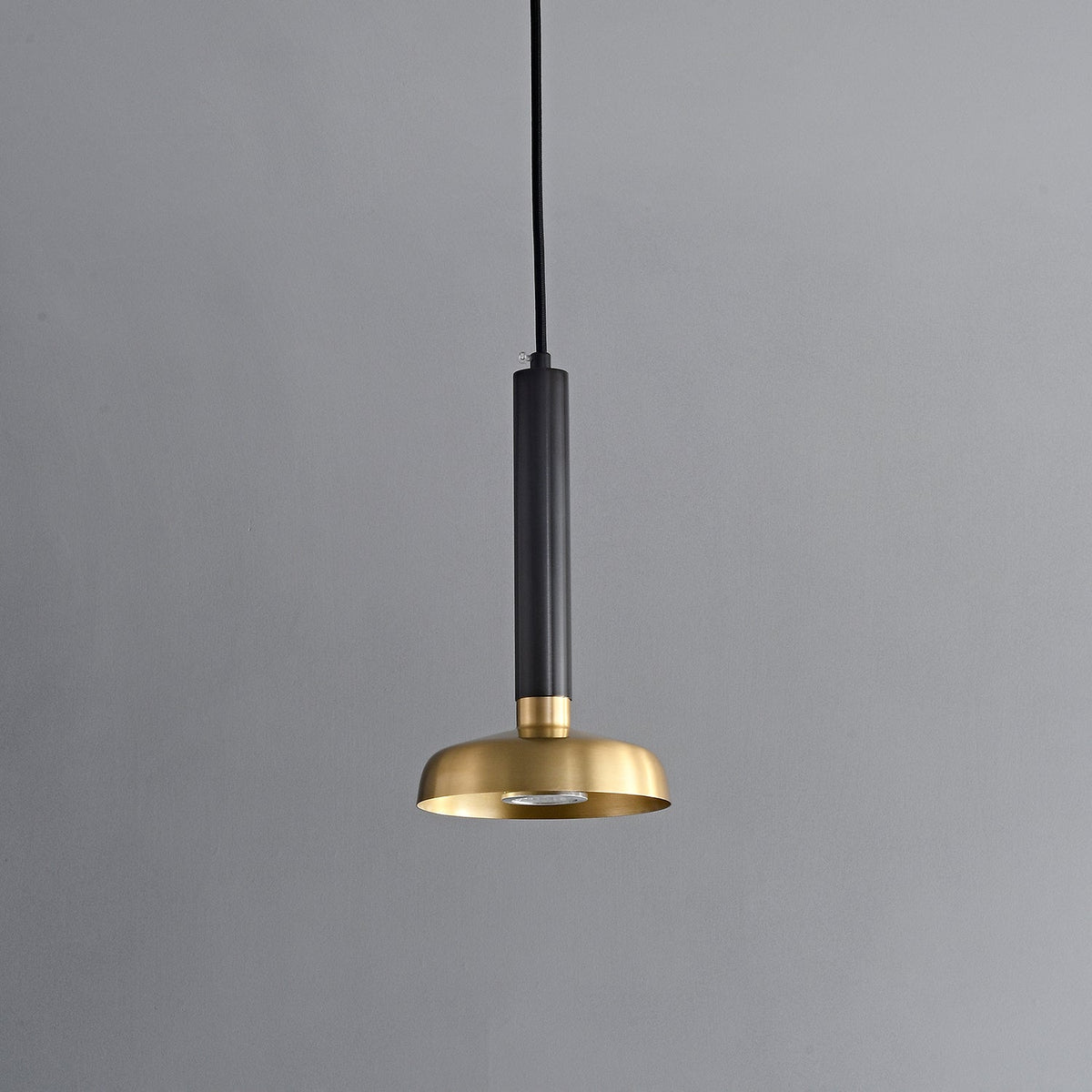 Zephyros Modern Brass Pendant Light with Black Frame for Dining Room