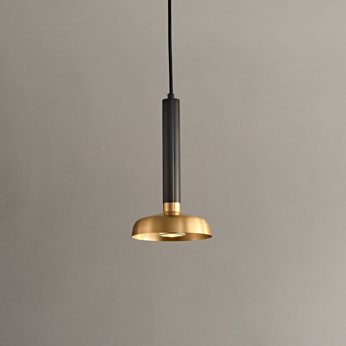 Zephyros Modern Brass Pendant Light with Black Frame for Dining Room