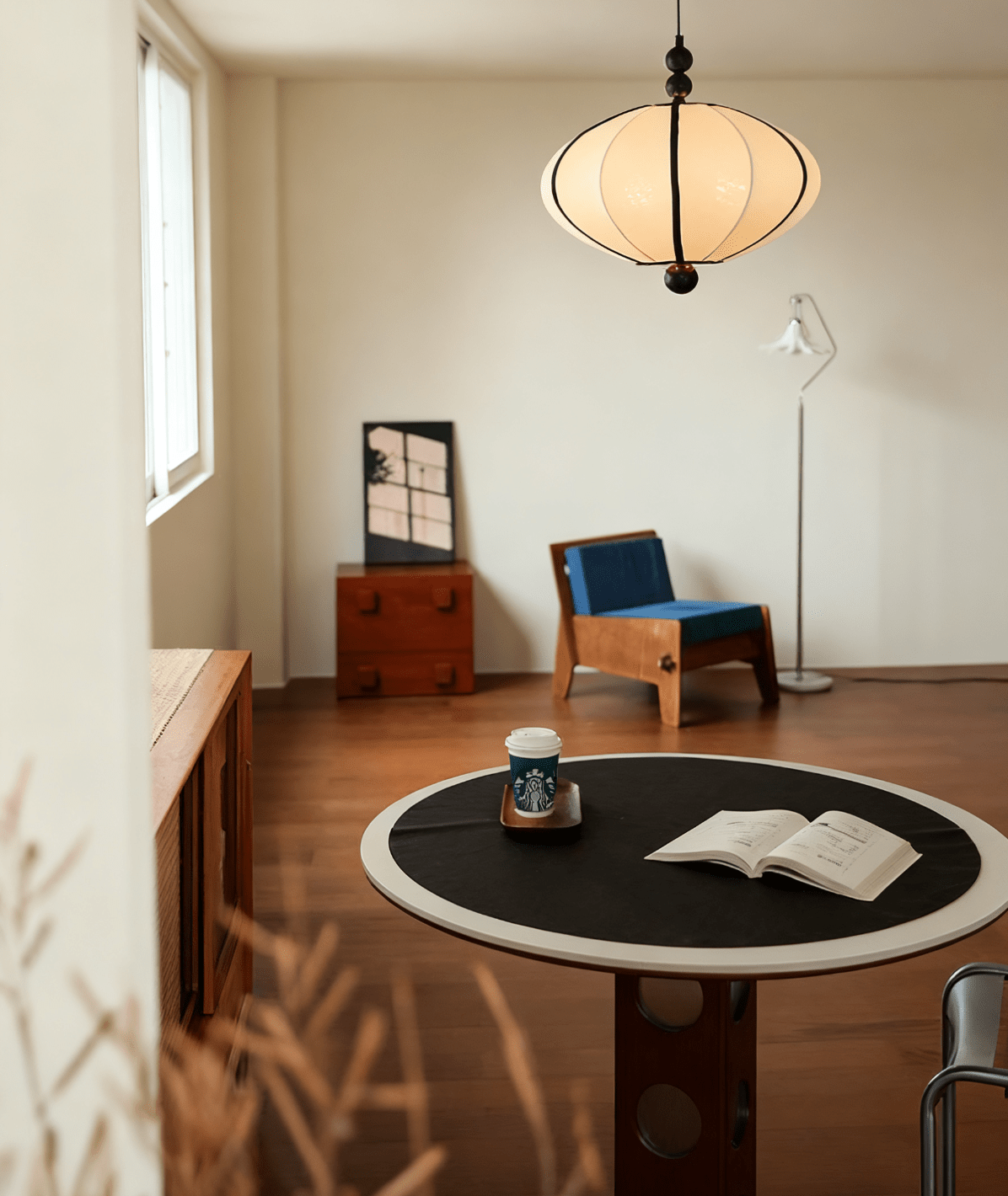 Zora Pendant Light – Modern Fabric & Metal Lantern Pendant for Dining and Living Spaces