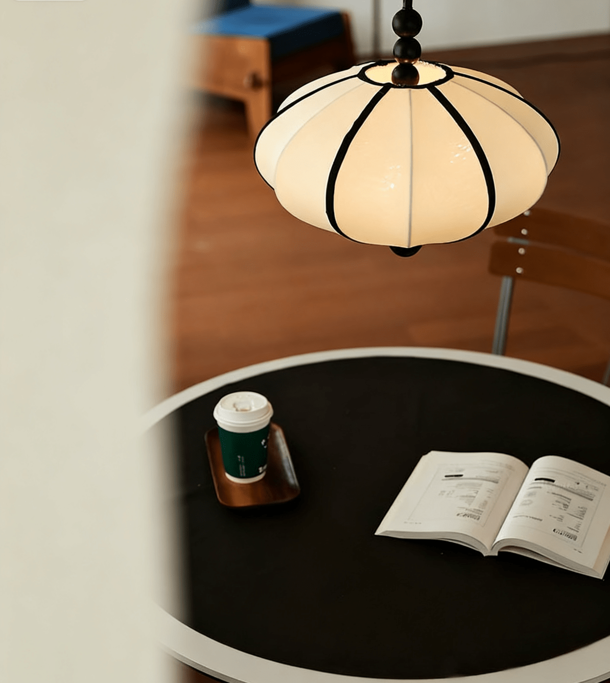 Zora Pendant Light – Modern Fabric & Metal Lantern Pendant for Dining and Living Spaces