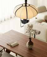 Zora Pendant Light – Modern Fabric & Metal Lantern Pendant for Dining and Living Spaces