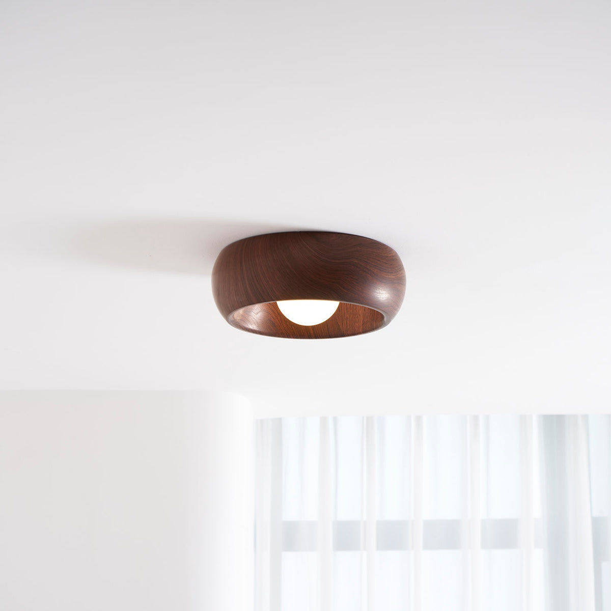 Arboris Ring Ceiling Light – Modern Wood Grain LED Flush Mount