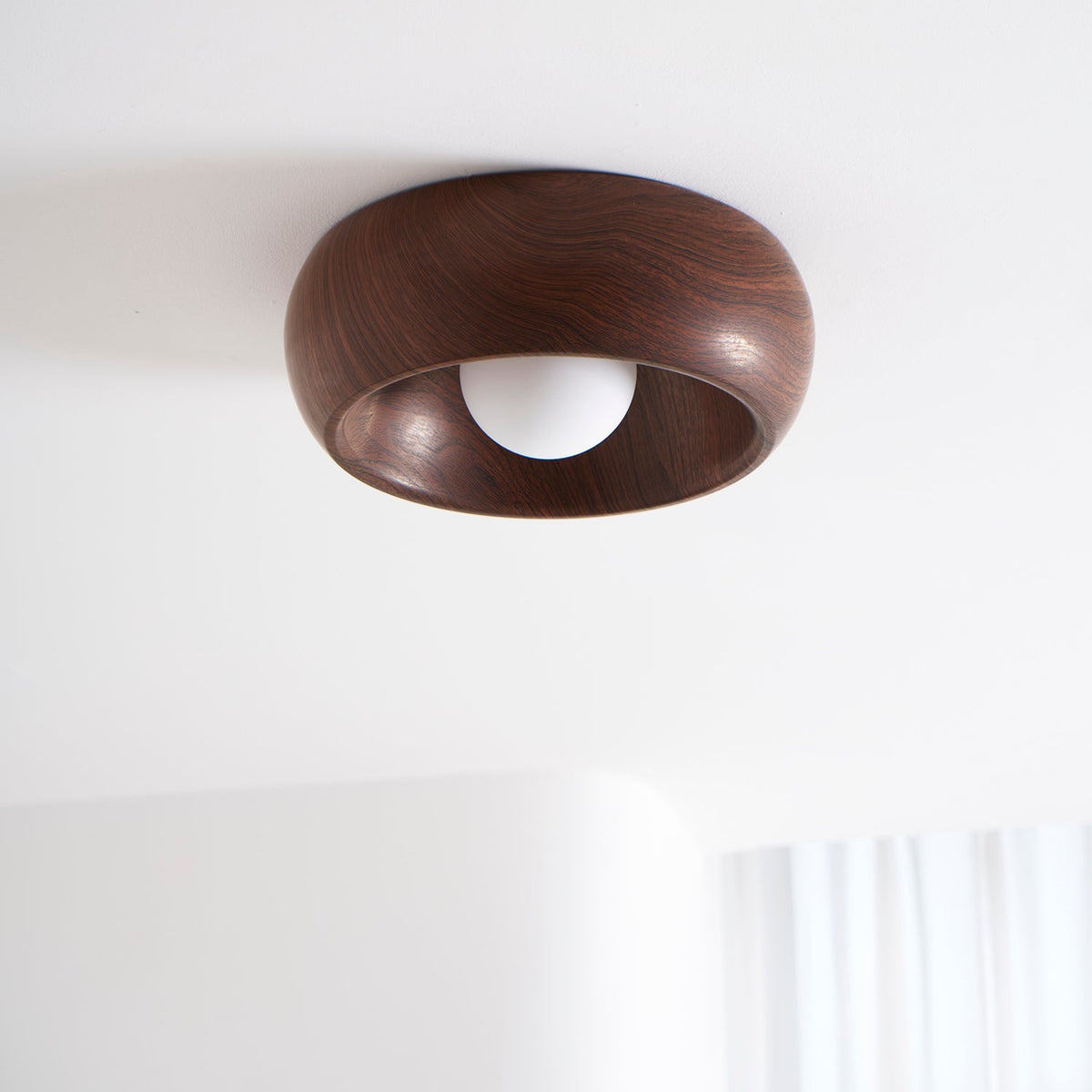 Arboris Ring Ceiling Light – Modern Wood Grain LED Flush Mount