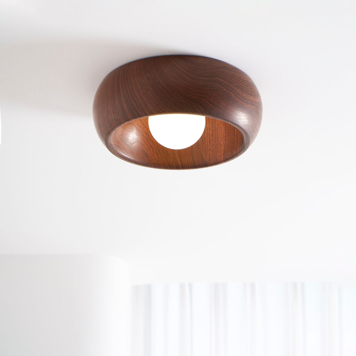 Arboris Ring Ceiling Light – Modern Wood Grain LED Flush Mount