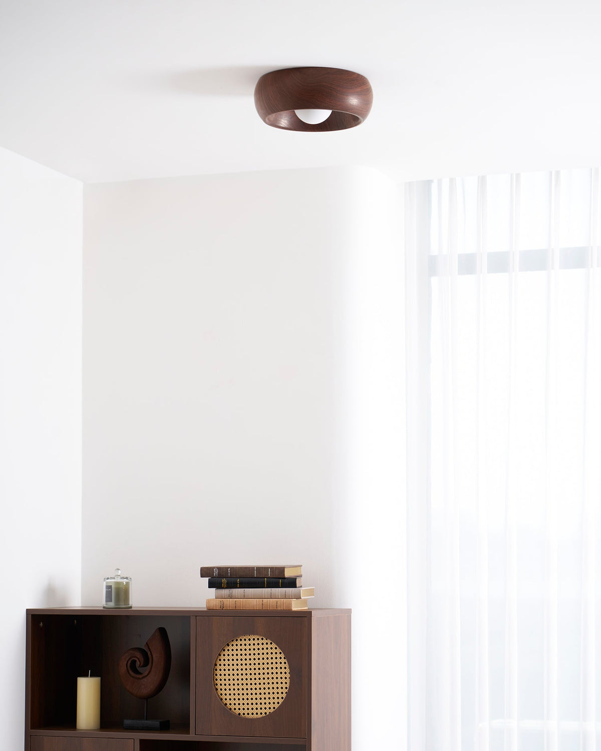 Arboris Ring Ceiling Light – Modern Wood Grain LED Flush Mount