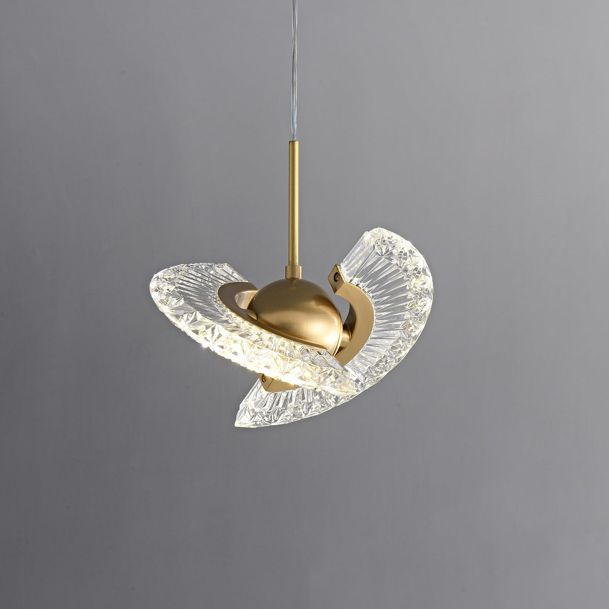 Zyra Modern Brass LED Pendant Light for Dining Room and Living Room