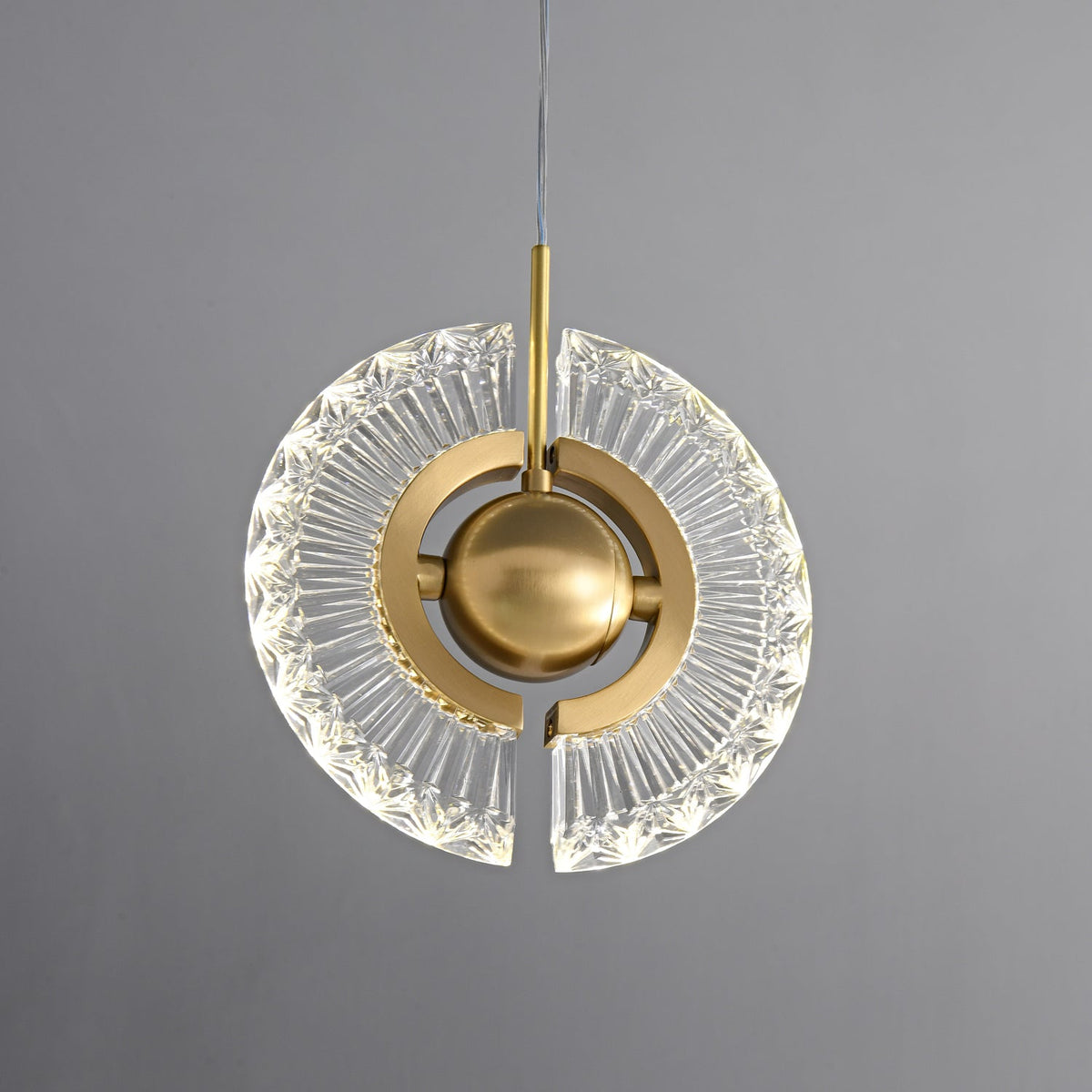 Zyra Modern Brass LED Pendant Light for Dining Room and Living Room
