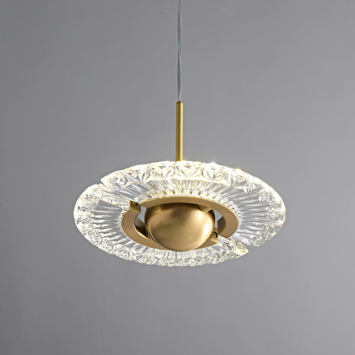 Zyra Modern Brass LED Pendant Light for Dining Room and Living Room