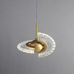 Zyra Modern Brass LED Pendant Light for Dining Room and Living Room