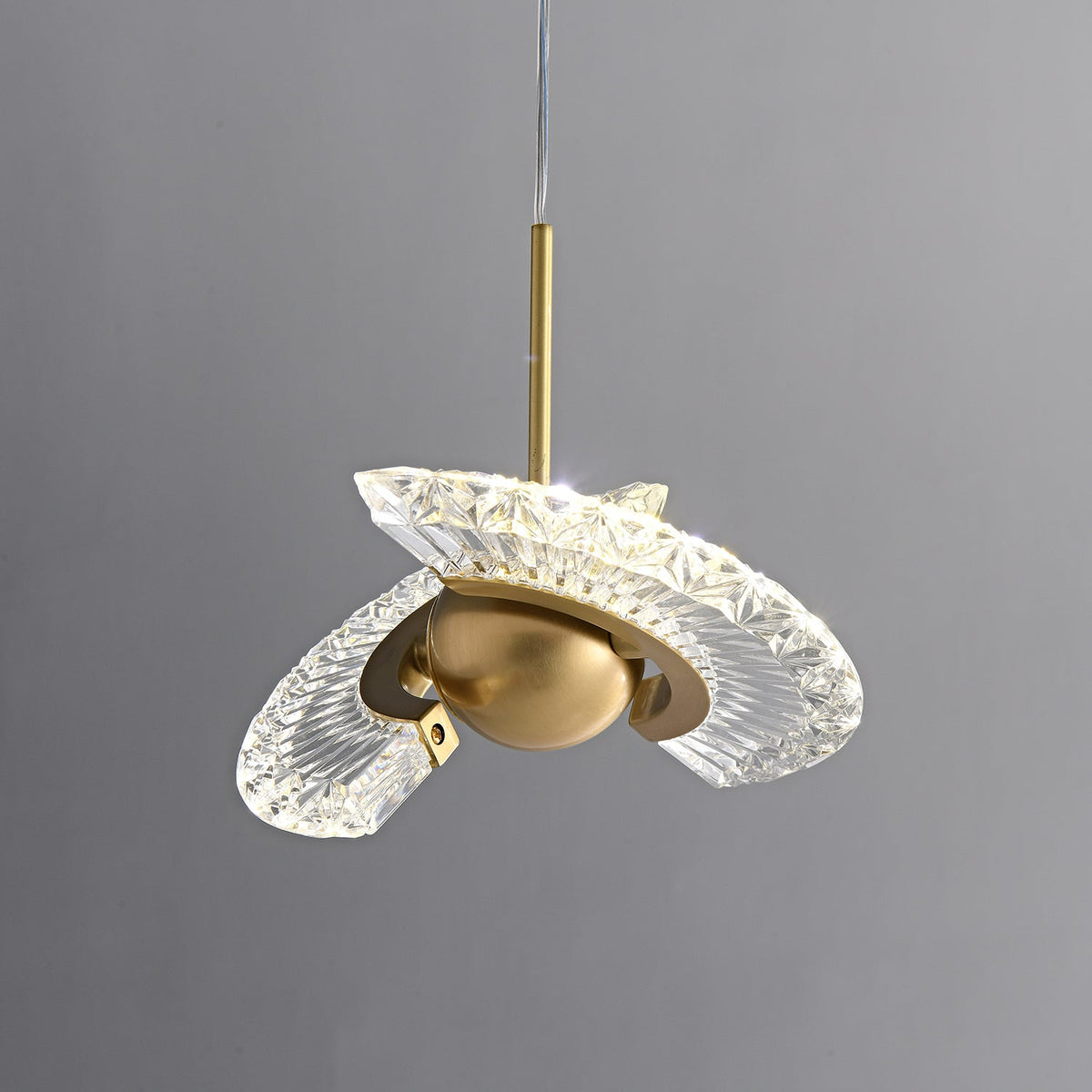 Zyra Modern Brass LED Pendant Light for Dining Room and Living Room