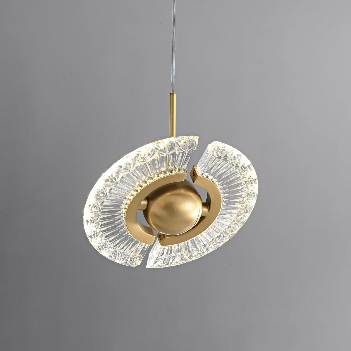 Zyra Modern Brass LED Pendant Light for Dining Room and Living Room