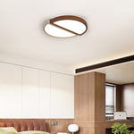 Zyren Travertine Ceiling Light in Yellow Travertine and Walnut