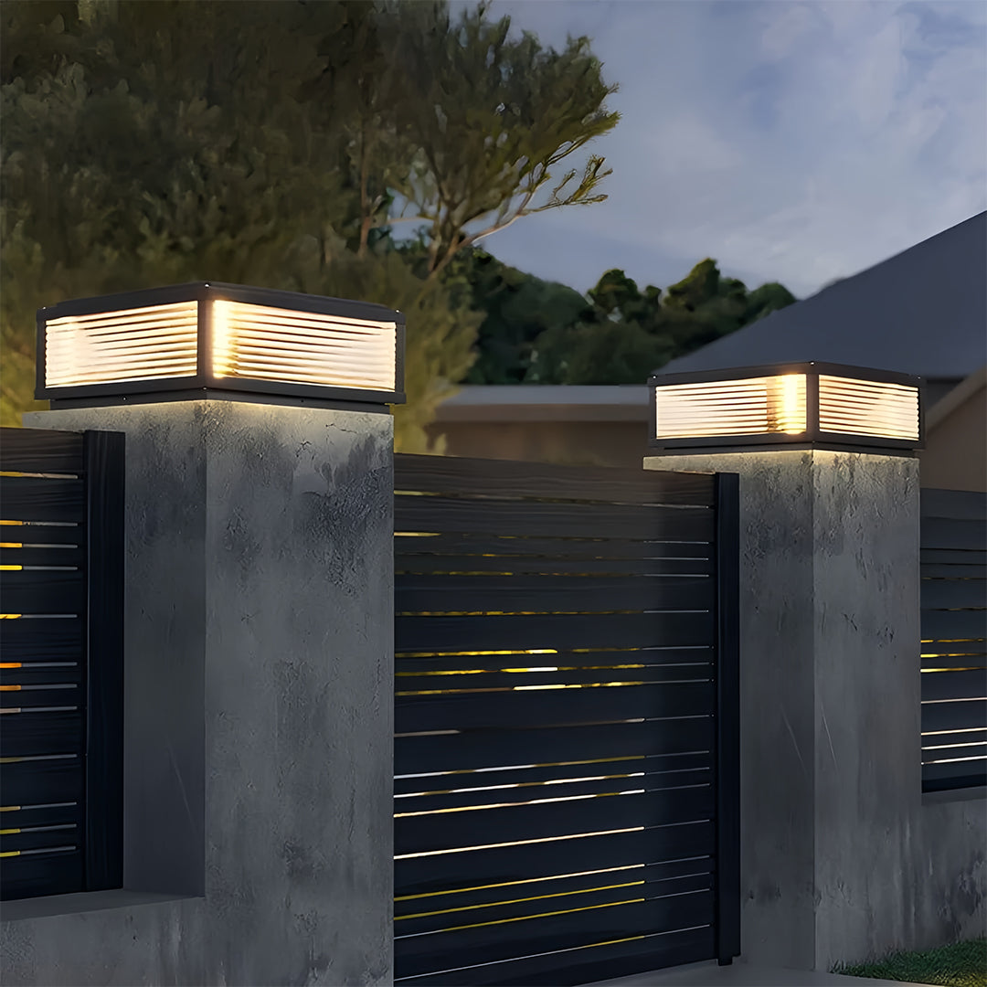 Architectural Outdoor Lighting Trio – Wall, Pillar & Solar Spotlight