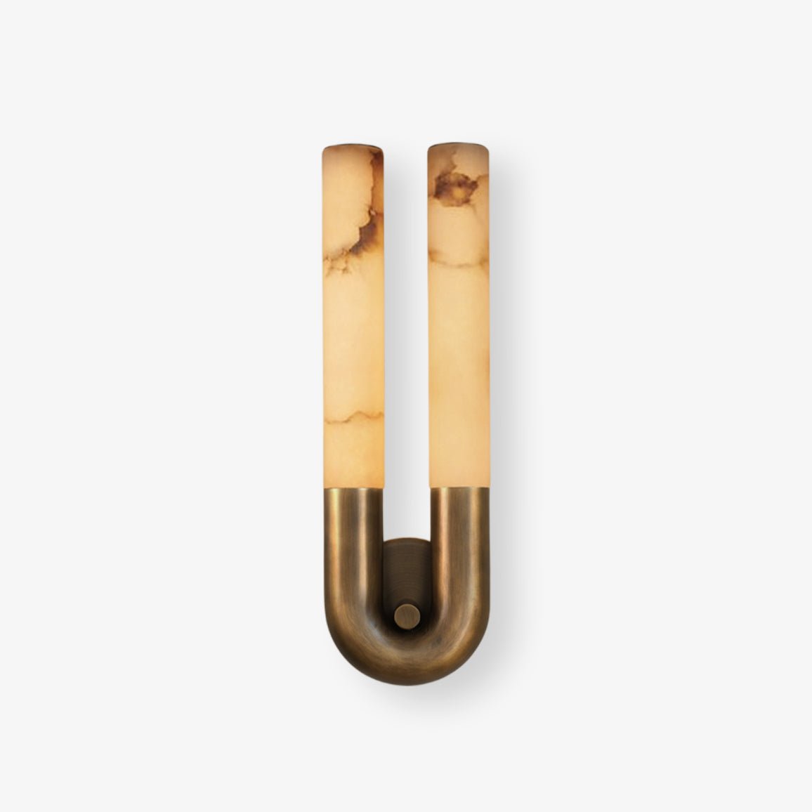 Arch Alabaster Wall Sconce with Aged Brass Base