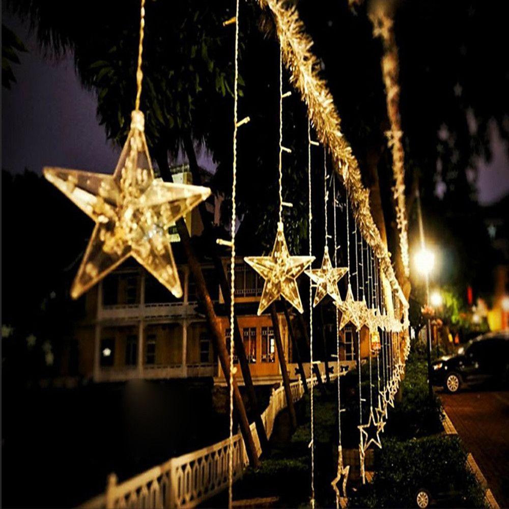 Stellar Cascade LED Curtain Lights – 8.2ft Acrylic Star String Lighting for Indoor & Outdoor Ambiance