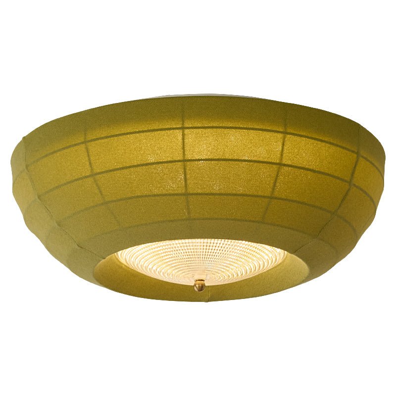 Thalina Fabric Ceiling Light in Olive Green – Modern Flush Mount LED