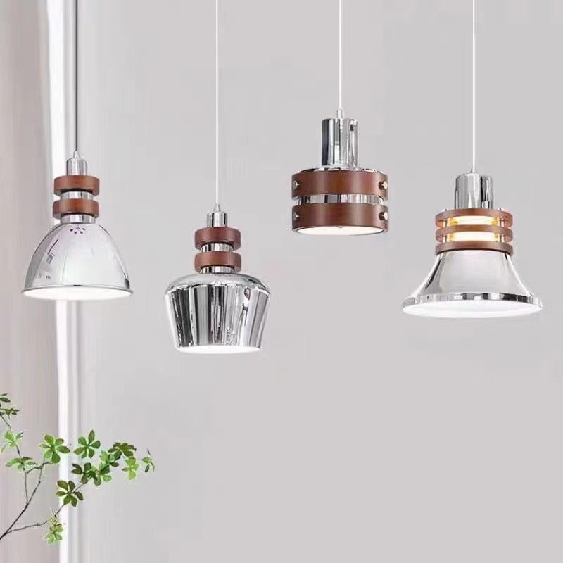 Karry Pendant Light in Chrome and Walnut Wood for Modern Interiors