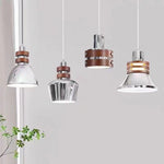 Karry Pendant Light in Chrome and Walnut Wood for Modern Interiors