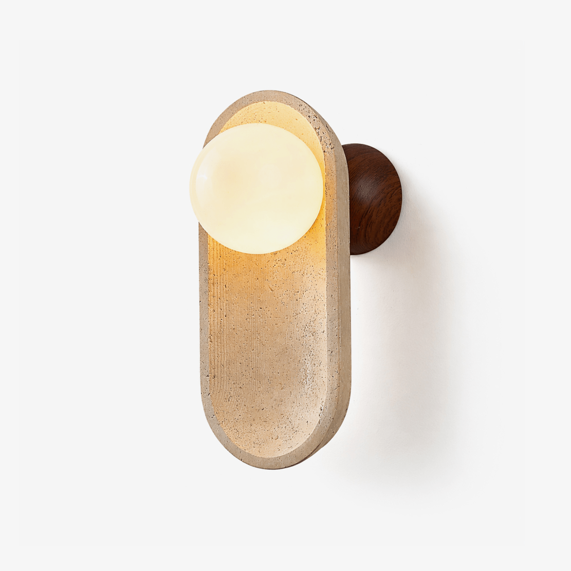 Tavian Arch Travertine Wall Sconce in Yellow Travertine