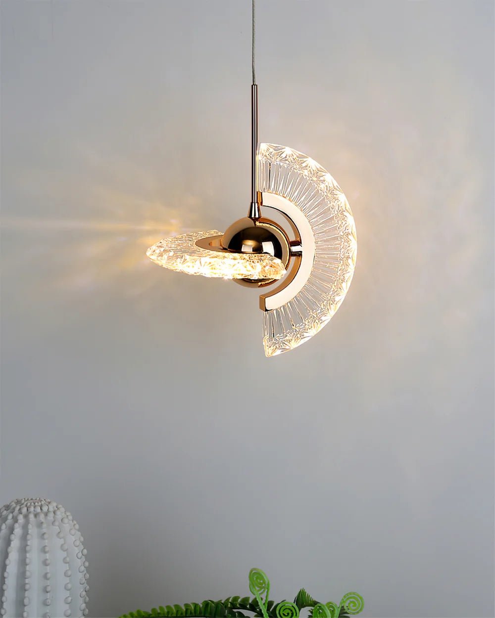 Zyra Modern Brass LED Pendant Light for Dining Room and Living Room
