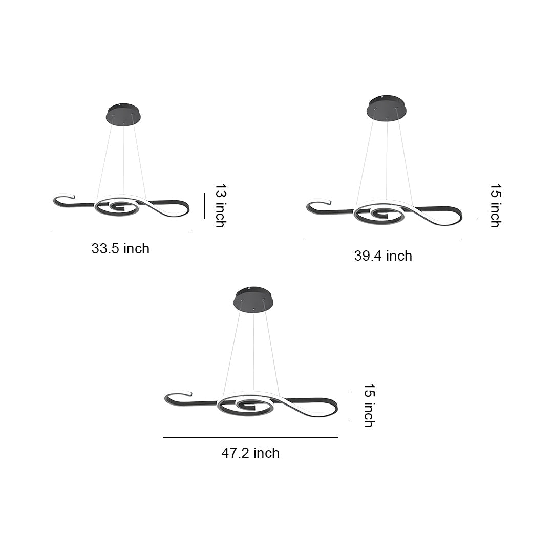 Rhapsody Linear LED Chandelier – Modern Minimalist Pendant Light for Dining & Living Spaces