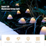 Outdoor Mini Mushroom Rgb Solar 16 40 Ft String Lights