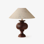 Solbloom Wood Table Lamp with Fabric Shade, Walnut or Black Finish