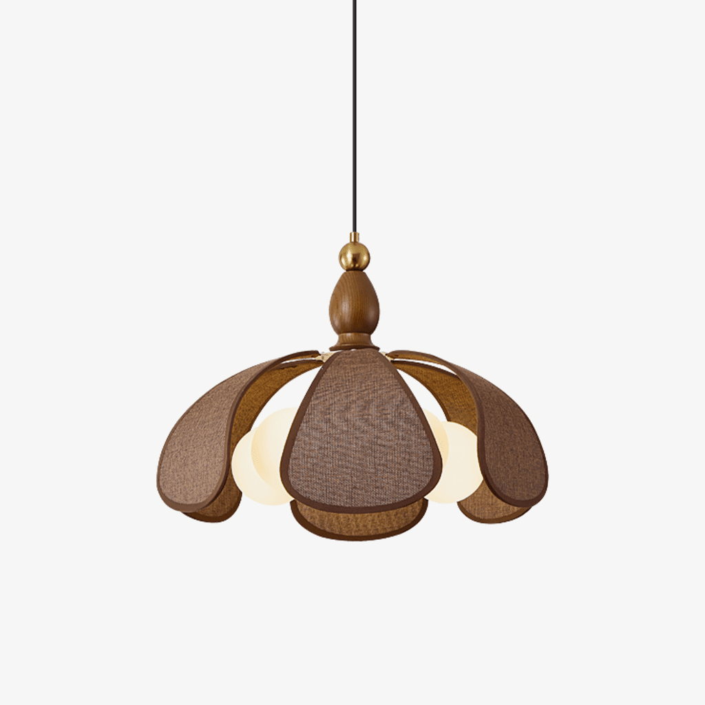 Elowen Handwoven Raffia Pendant Light with Brass Accents
