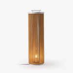Linden Column Solar Outdoor Lamp – Natural Rattan Post Light for Garden & Patio