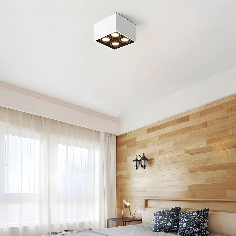 Modular LED Flush Mount Spotlight with Four Adjustable Cube Heads