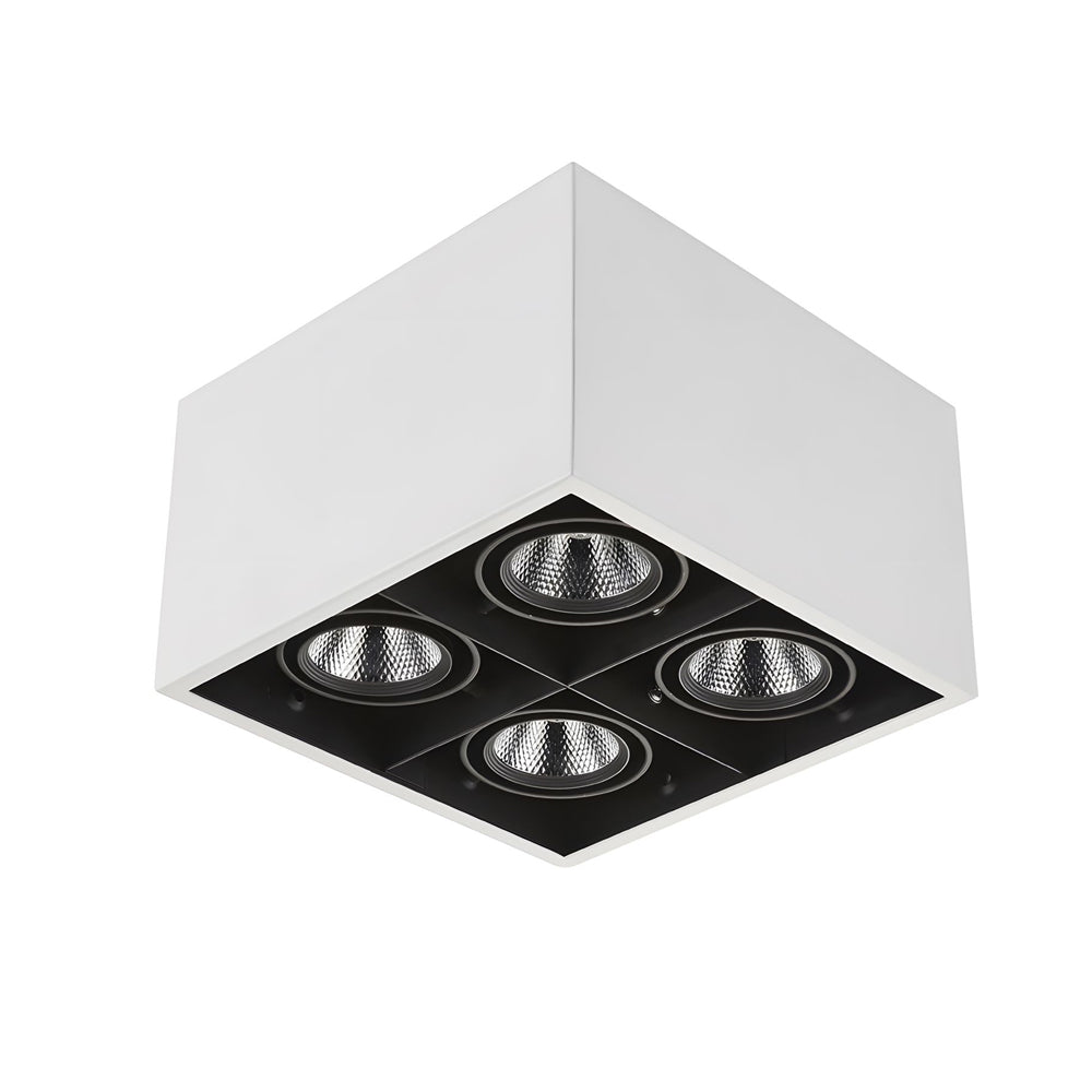 Modular LED Flush Mount Spotlight with Four Adjustable Cube Heads