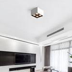 Modular LED Flush Mount Spotlight with Four Adjustable Cube Heads