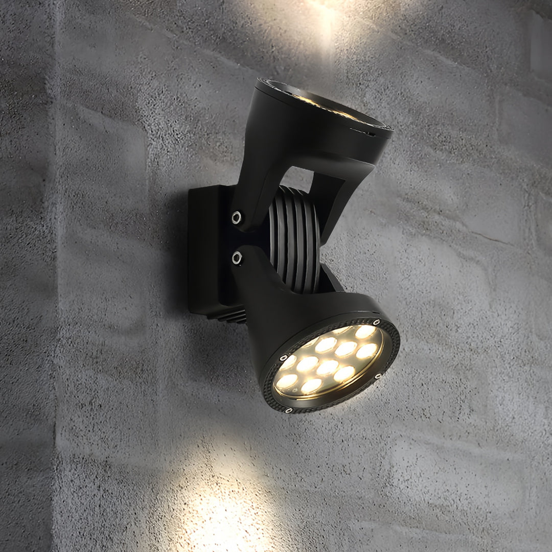 Aria Dual-Head LED Outdoor Wall Sconce in Black