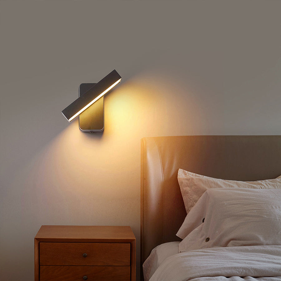Modern Outdoor Wall Sconce with Adjustable LED Light, IP65 Waterproof