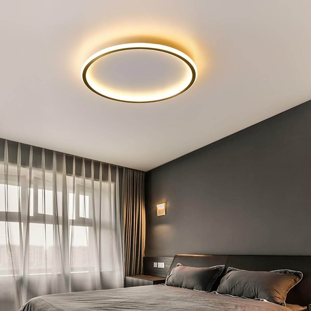 Lumina Circle LED Flush Mount Ceiling Light in Brushed Brass